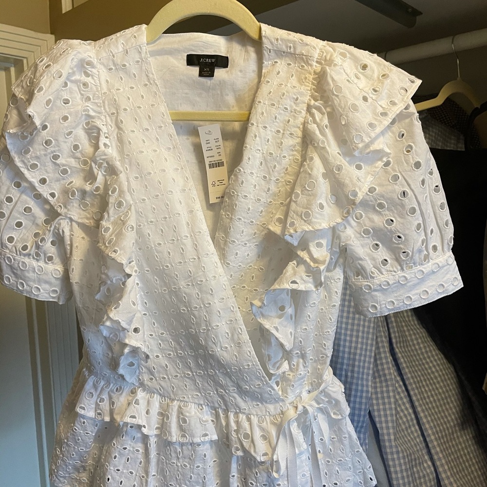 J.Crew White Eyelet Top